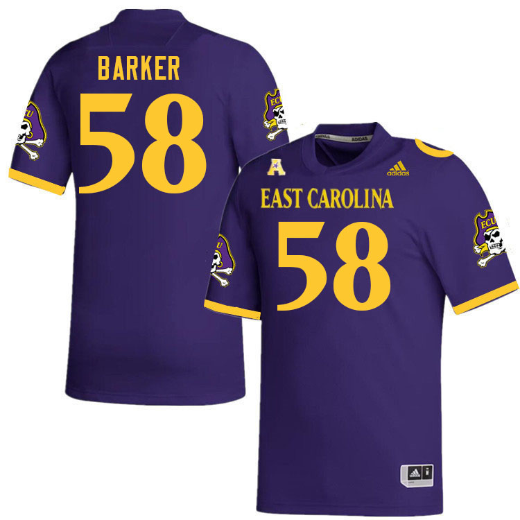 Men #58 Jackson Barker ECU Pirates 2023 College Football Jerseys Stitched-Purple - Click Image to Close